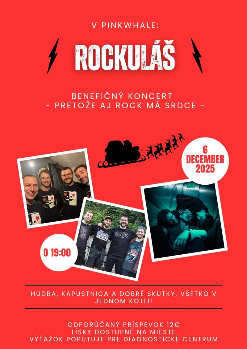 ROCKULÁŠ - benefičný koncert 3 kapiel 